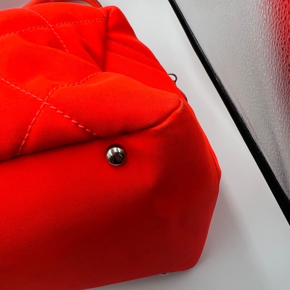 PRE-LOVE CHANEL PARIS BIARRITZ NEON ORANGE NYLON BOWLER BAG - Picture 7 of 16